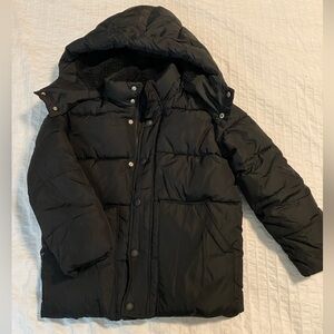 GAP Kids Black Hooded Puffer Jacket Snow Ski size Small